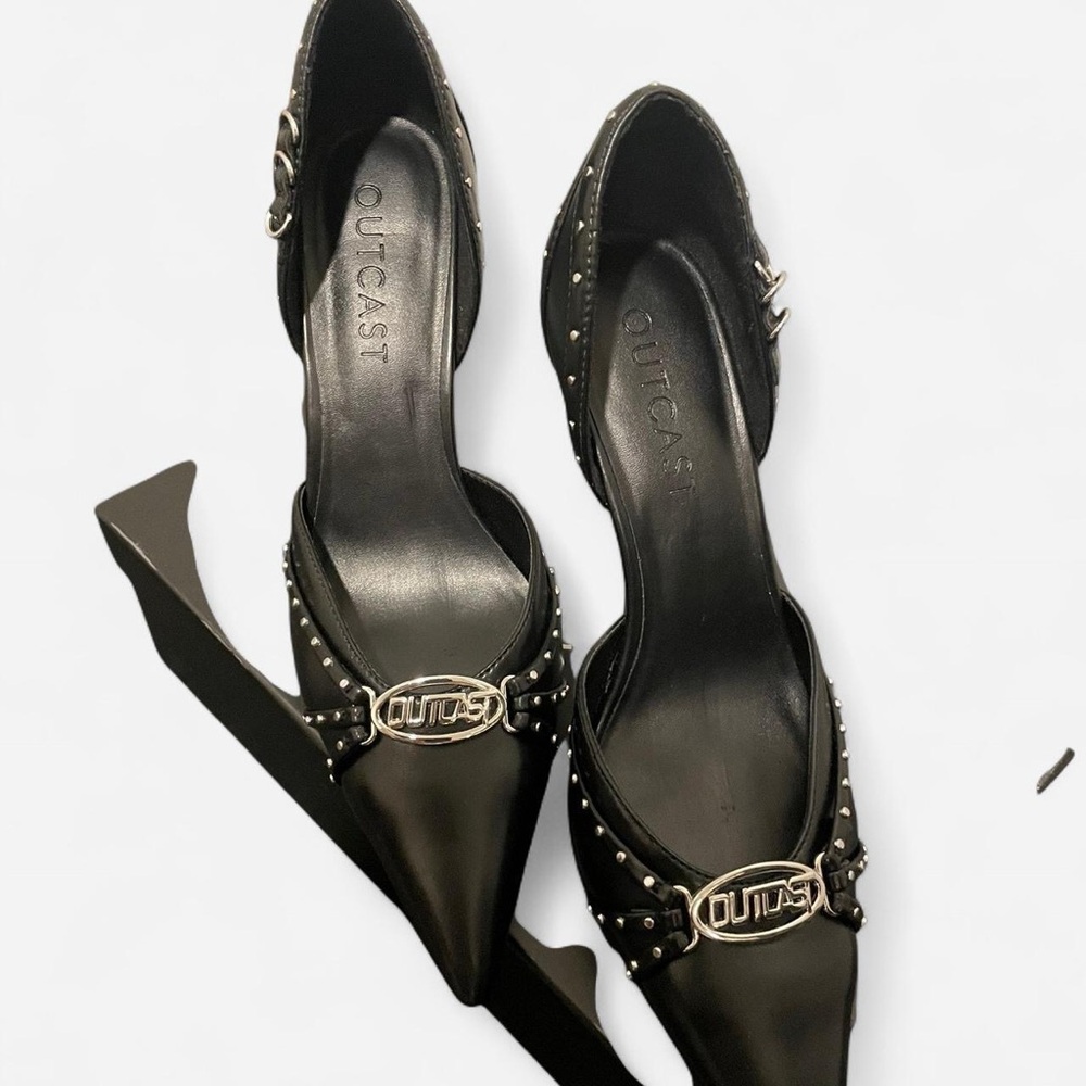 Outcast Clothing Zaneta PU Heels Black